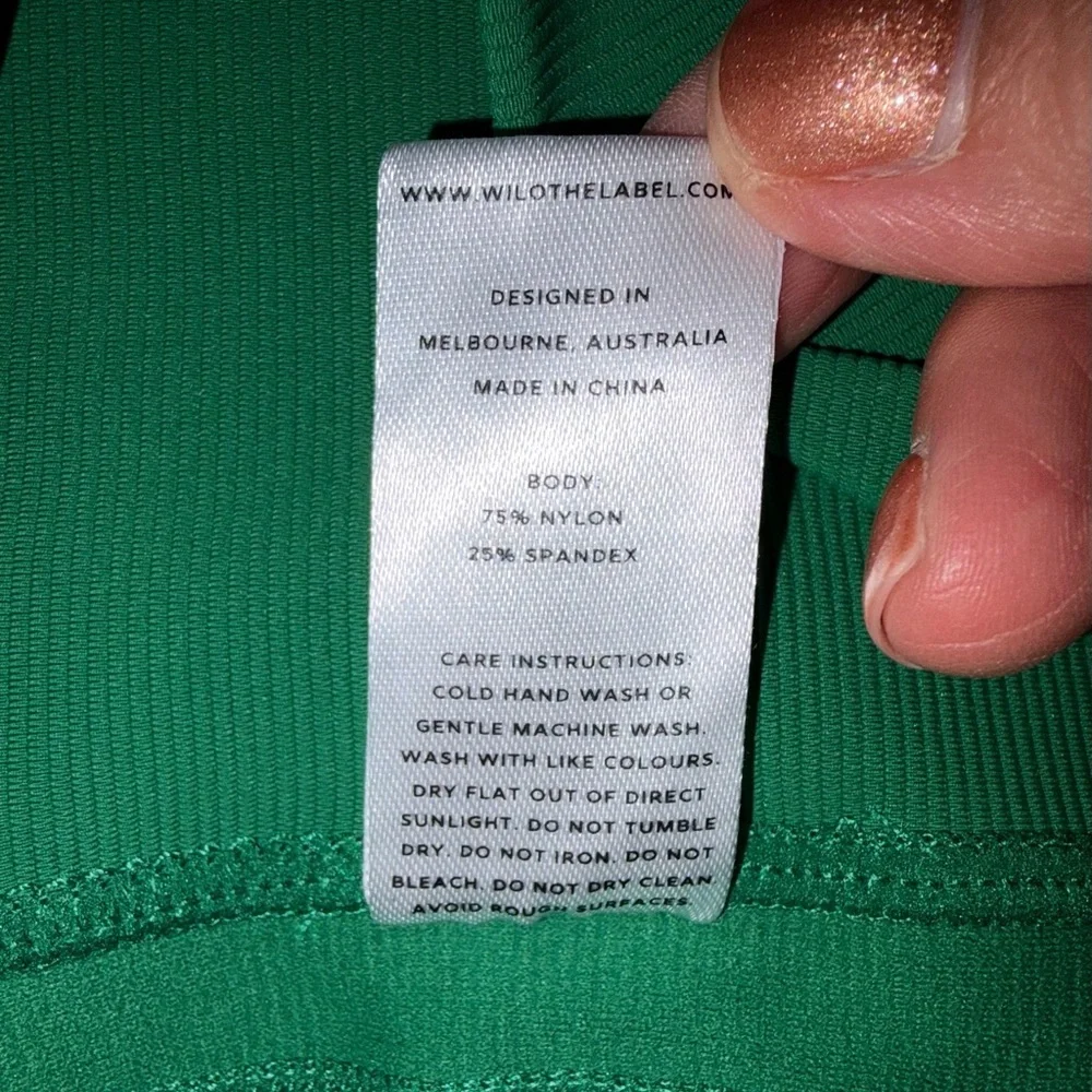 Wilo the Label Green Ribbed High Rise 7/8 Leggings - Picture 6 of 8
